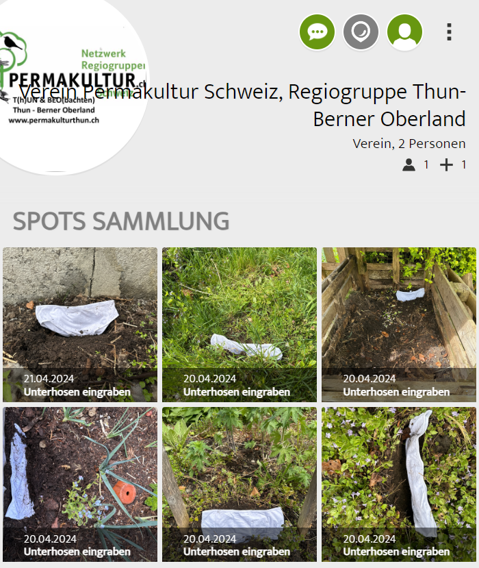 Screenshot der Citizen-Science-App mit Kartenansicht der «Beweisstück Unterhose»-Einträge, Juni 2024