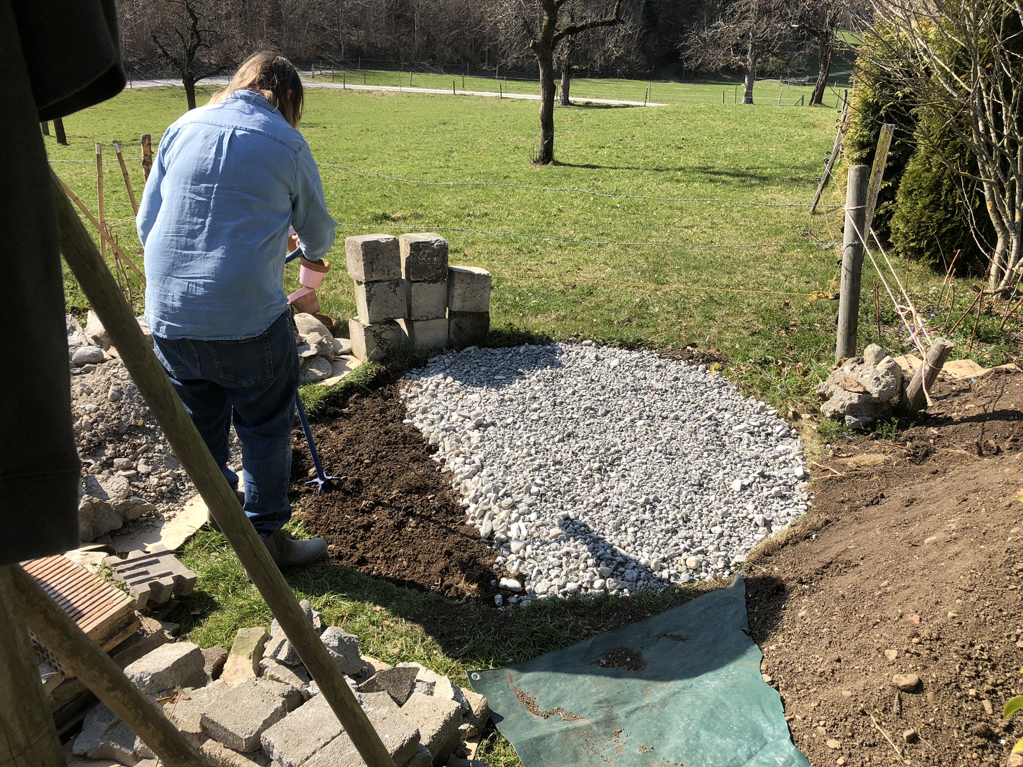Aufnahme aus der Dokumentation «Kräuterspirale Schwarzenbach», März 2019, aufgenommen mit iPhone 8