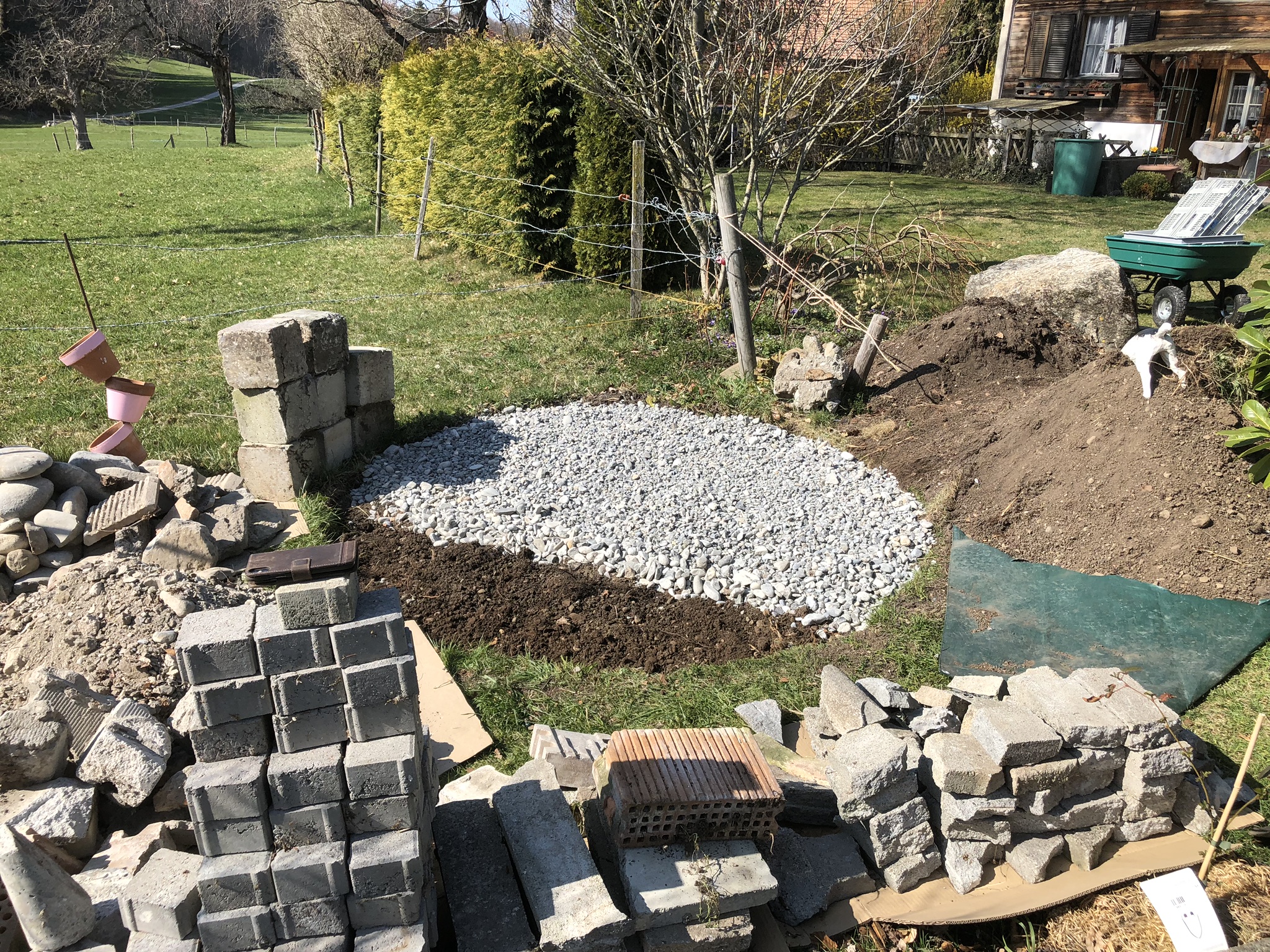 Aufnahme aus der Dokumentation «Kräuterspirale Schwarzenbach», März 2019, aufgenommen mit iPhone 8
