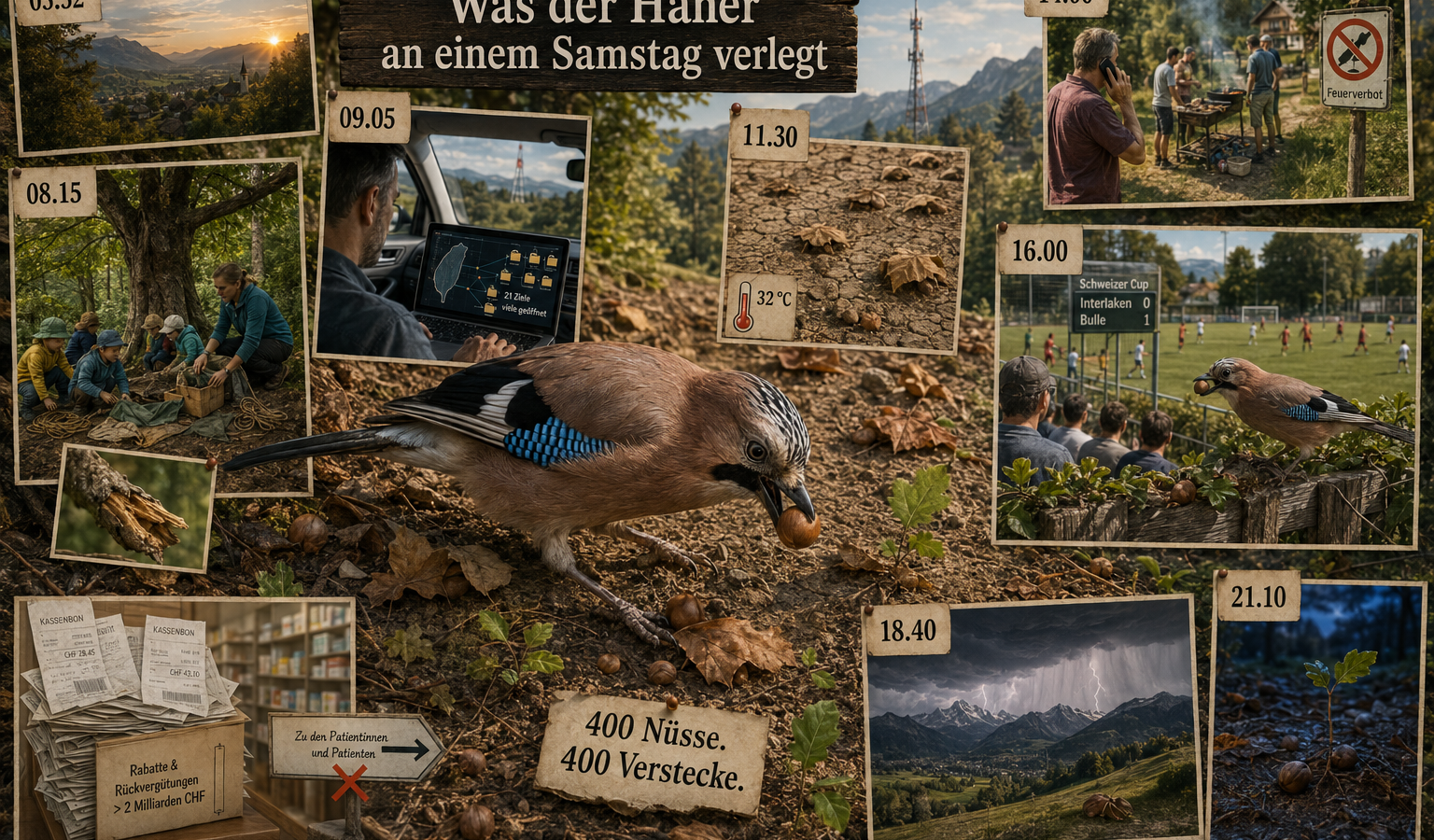 Was der Häher an einem Samstag verlegt