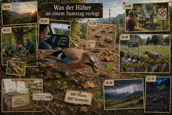 Was der Häher an einem Samstag verlegt