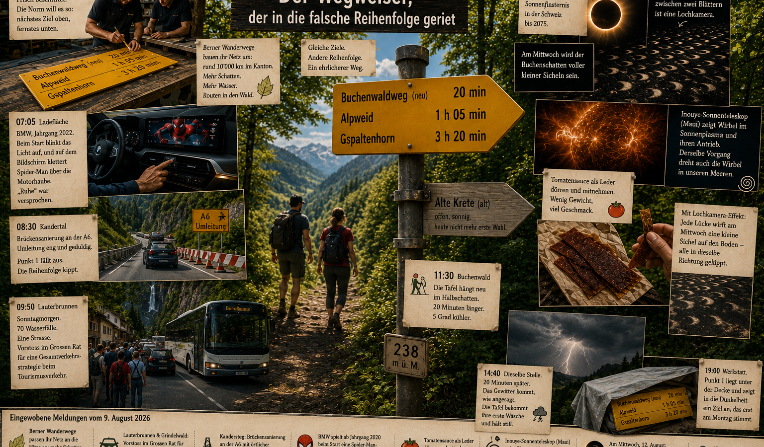 Der Wegweiser, der in die falsche Reihenfolge geriet
