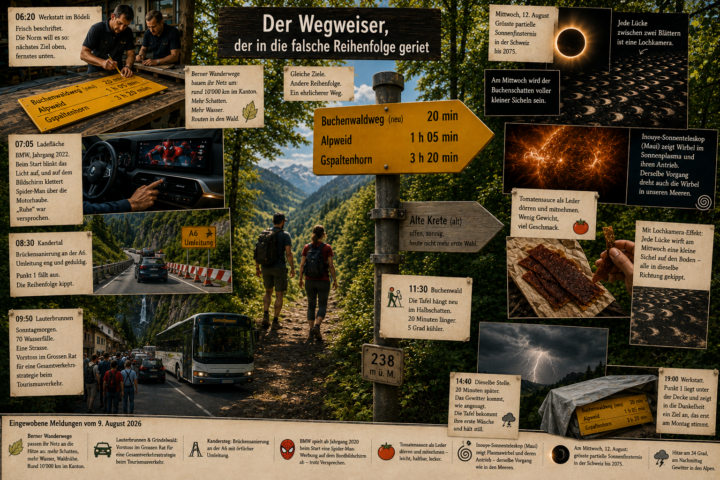 Der Wegweiser, der in die falsche Reihenfolge geriet